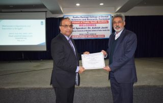 A session on Reimagining Public Health by Dr.Ashish Joshi at Sudha Rustagi College of Dental Sciences and Research, Haryana India