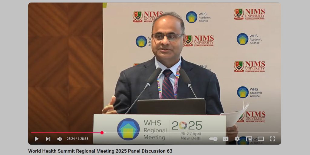 Ashish Joshi speaking at World Health Summit Regional Meeting 2025