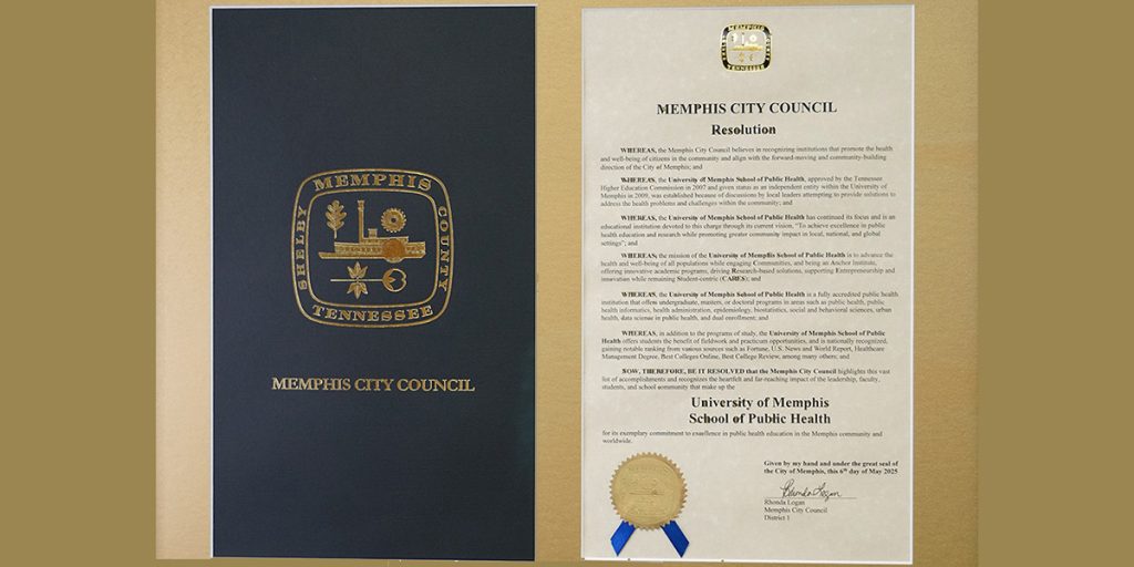 Memphis City Councilmember Logan presented Dean Joshi with a City Council Resolution Award