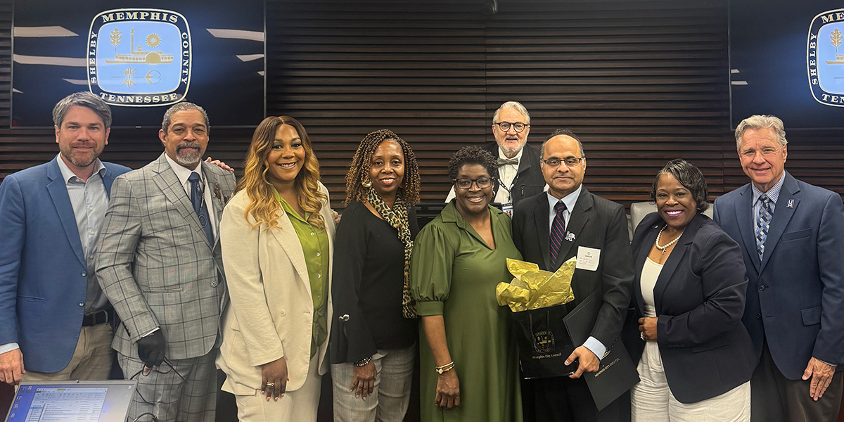 Memphis City Councilmember Logan presented Dean Joshi with a City Council Resolution Award